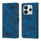 For Redmi Note 14 4G 164.84mm Skin-feel Embossed Leather Phone Case(Blue) - 2