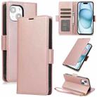 For iPhone 11 Side Buckle RFID Anti-theft Leather Phone Case(Rose Gold) - 1