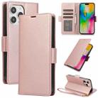 For iPhone 11 Pro Side Buckle RFID Anti-theft Leather Phone Case(Rose Gold) - 1