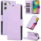 For iPhone 11 Pro Side Buckle RFID Anti-theft Leather Phone Case(Light Purple) - 1