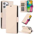 For iPhone 11 Pro Side Buckle RFID Anti-theft Leather Phone Case(Apricot) - 1