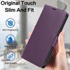 For iPhone 12 Pro Max Side Buckle RFID Anti-theft Leather Phone Case(Dark Purple) - 2