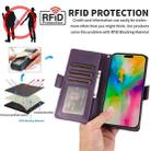 For iPhone 14 Pro Max Side Buckle RFID Anti-theft Leather Phone Case(Dark Purple) - 3