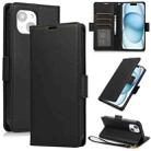 For iPhone 15 Side Buckle RFID Anti-theft Leather Phone Case(Black) - 1