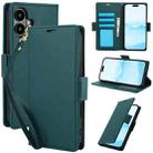 For iPhone 16 Plus Side Buckle RFID Anti-theft Leather Phone Case(Green) - 1