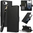 For iPhone 16e Side Buckle RFID Anti-theft Leather Phone Case(Black) - 1
