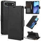 For iPhone Air Side Buckle RFID Anti-theft Leather Phone Case(Black) - 1