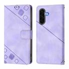 For Samsung Galaxy A56 5G Skin-feel Embossed Leather Phone Case(Light Purple) - 3