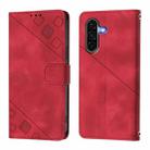For Samsung Galaxy A56 5G Skin-feel Embossed Leather Phone Case(Red) - 3