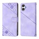 For Samsung Galaxy A07 4G Skin-feel Embossed Leather Phone Case(Light Purple) - 2