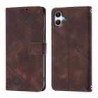 For Samsung Galaxy A07 4G Skin-feel Embossed Leather Phone Case(Brown) - 2