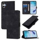 For Samsung Galaxy A07 4G Skin-feel Embossed Leather Phone Case(Black) - 1