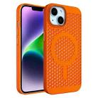 For iPhone 14 Plus Ice Feeling Cooling MagSafe Magnetic Phone Case(Orange) - 1