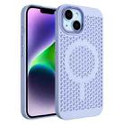 For iPhone 14 Plus Ice Feeling Cooling MagSafe Magnetic Phone Case(Light Purple) - 1