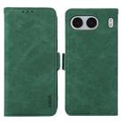 For OnePlus Nord 4 ABEEL Frosted Magnetic RFID Leather Phone Case(Green) - 1