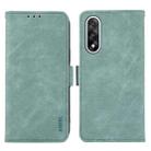 For OnePlus Nord 5 / Ace 5 Ultra ABEEL Frosted Magnetic RFID Leather Phone Case(Cyan) - 1