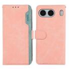 For OnePlus Nord 4 ABEEL Color Block Magnetic RFID Leather Phone Case(Pink-Cyan) - 1