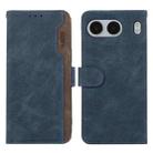 For OnePlus Nord 4 ABEEL Color Block Magnetic RFID Leather Phone Case(Blue-Brown) - 1