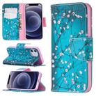 For iPhone 12 mini Colored Drawing Pattern Horizontal Flip Leather Case with Holder & Card Slots & Wallet(Plum Blossom) - 1