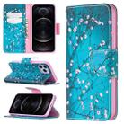 For iPhone 12 / 12 Pro Colored Drawing Pattern Horizontal Flip Leather Case with Holder & Card Slots & Wallet(Plum Blossom) - 1