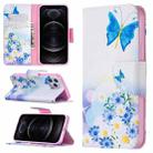 For iPhone 12 / 12 Pro Colored Drawing Pattern Horizontal Flip Leather Case with Holder & Card Slots & Wallet(Butterfly Love) - 1