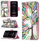 For iPhone 12 / 12 Pro Colored Drawing Pattern Horizontal Flip Leather Case with Holder & Card Slots & Wallet(Tree of Life) - 1