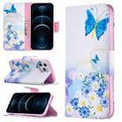 For iPhone 12 Pro Max Colored Drawing Pattern Horizontal Flip Leather Case with Holder & Card Slots & Wallet(Butterfly Love) - 1