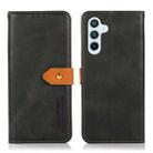 For Samsung Galaxy A56 5G KHAZNEH Dual-color Cowhide Texture Flip Leather Phone Case(Black) - 1