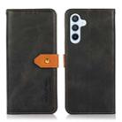 For Samsung Galaxy A17 5G KHAZNEH Dual-color Cowhide Texture Flip Leather Phone Case(Black) - 1