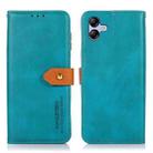 For Samsung Galaxy A07 5G KHAZNEH Dual-color Cowhide Texture Flip Leather Phone Case(Blue) - 1