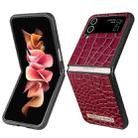 For Samsung Galaxy Z Flip4 VIETAO Crocodile Texture PU Leather Phone Case(Red) - 1