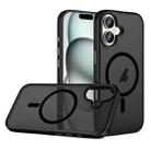 For iPhone 16 Plus Skin Feel Frosted MagSafe Magnetic Phone Case(Transparent Black) - 1