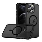 For iPhone 12 Pro Skin Feel Frosted MagSafe Magnetic Phone Case(Transparent Black) - 1