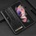 For Samsung Galaxy Z Fold4 VIETAO Crocodile Texture PU Leather Phone Case(Black) - 2