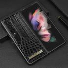 For Samsung Galaxy Z Fold3 5G VIETAO Crocodile Texture PU Leather Phone Case(Black) - 2