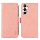 For Samsung Galaxy A17 5G ABEEL Frosted Magnetic RFID Leather Phone Case(Pink) - 1