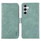 For Samsung Galaxy A17 5G ABEEL Frosted Magnetic RFID Leather Phone Case(Cyan) - 1
