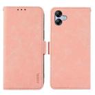 For Samsung Galaxy A07 5G ABEEL Frosted Magnetic RFID Leather Phone Case(Pink) - 1