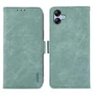 For Samsung Galaxy A07 5G ABEEL Frosted Magnetic RFID Leather Phone Case(Cyan) - 1