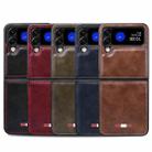 For Samsung Galaxy Z Flip4 VIETAO Plain Leather PU Phone Case(Brown) - 3