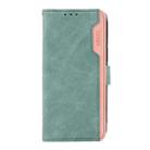 For Samsung Galaxy A36 5G ABEEL Color Block Magnetic RFID Leather Phone Case(Cyan-Pink) - 2