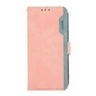For Samsung Galaxy A26 5G ABEEL Color Block Magnetic RFID Leather Phone Case(Pink-Cyan) - 2