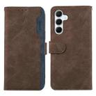 For Samsung Galaxy A17 5G ABEEL Color Block Magnetic RFID Leather Phone Case(Brown-Blue) - 1