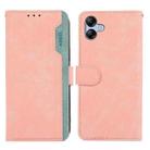 For Samsung Galaxy A07 5G ABEEL Color Block Magnetic RFID Leather Phone Case(Pink-Cyan) - 1