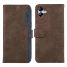 For Samsung Galaxy A07 5G ABEEL Color Block Magnetic RFID Leather Phone Case(Brown-Blue) - 1