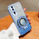 For Honor 70 Plated Gradient Glitter Round Holder TPU Phone Case(Sierra Blue) - 1