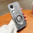 For Honor Play 50 Plus Plated Gradient Glitter Round Holder TPU Phone Case(Silver) - 1