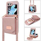 For Samsung Galaxy Z Flip5 VIETAO Portable Organ Style Wallet PU Phone Case(Rose Gold) - 1