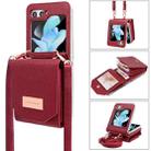 For Samsung Galaxy Z Flip5 VIETAO Portable Organ Style Wallet PU Phone Case(Red) - 1