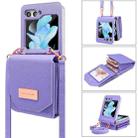 For Samsung Galaxy Z Flip5 VIETAO Portable Organ Style Wallet PU Phone Case(Purple) - 1